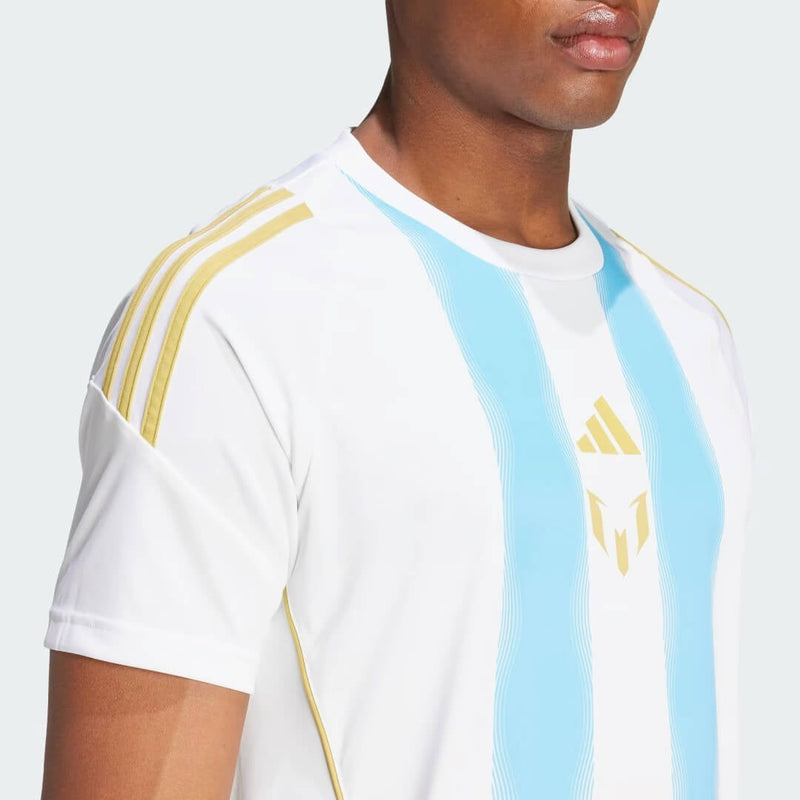 Camiseta Adidas X Messi  “Spark Gen10s” 2024/25 Torcedor Masculino - Branco/Azul Celeste
