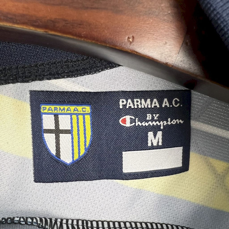 Camiseta Parma Retrô 1999/00 Away Azul e Amarela