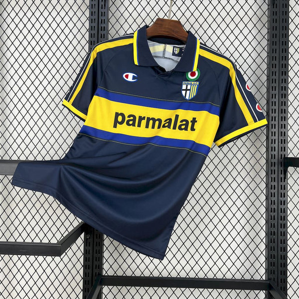 Camiseta Parma Retrô 1999/00 Away Azul e Amarela
