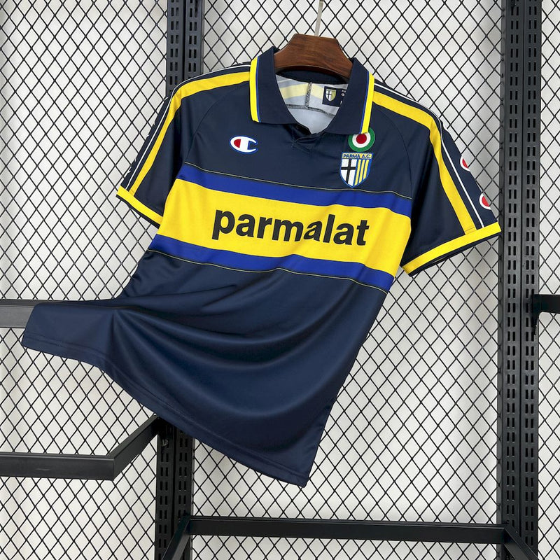 Camiseta Parma Retrô 1999/00 Away Azul e Amarela