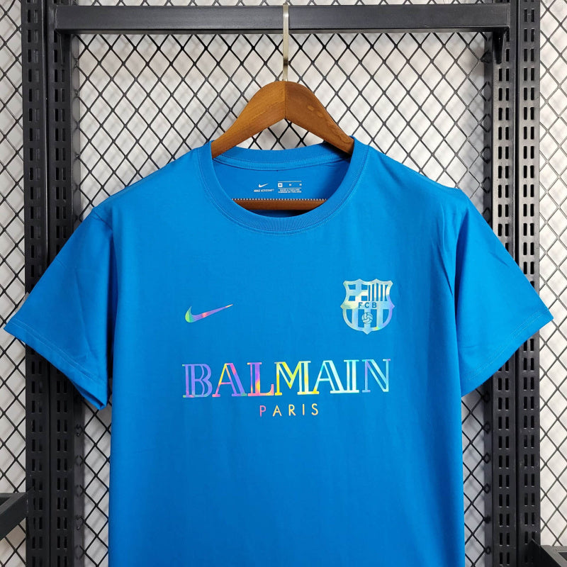 Camiseta Barcelona x Balmain 24/25 s/n° Torcedor Masculino - Azul