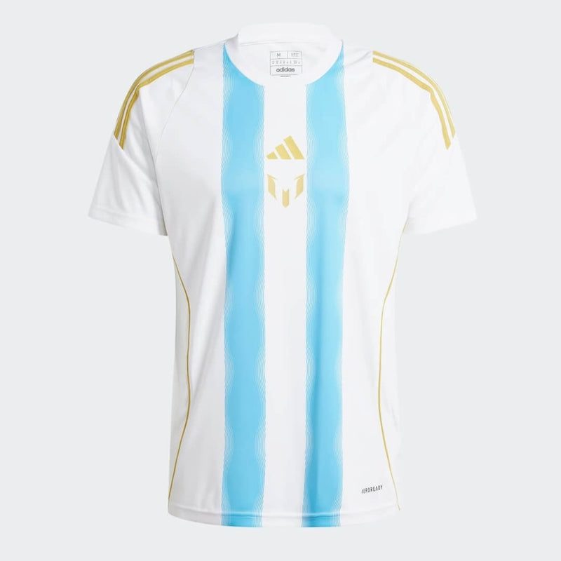 Camiseta Adidas X Messi  “Spark Gen10s” 2024/25 Torcedor Masculino - Branco/Azul Celeste