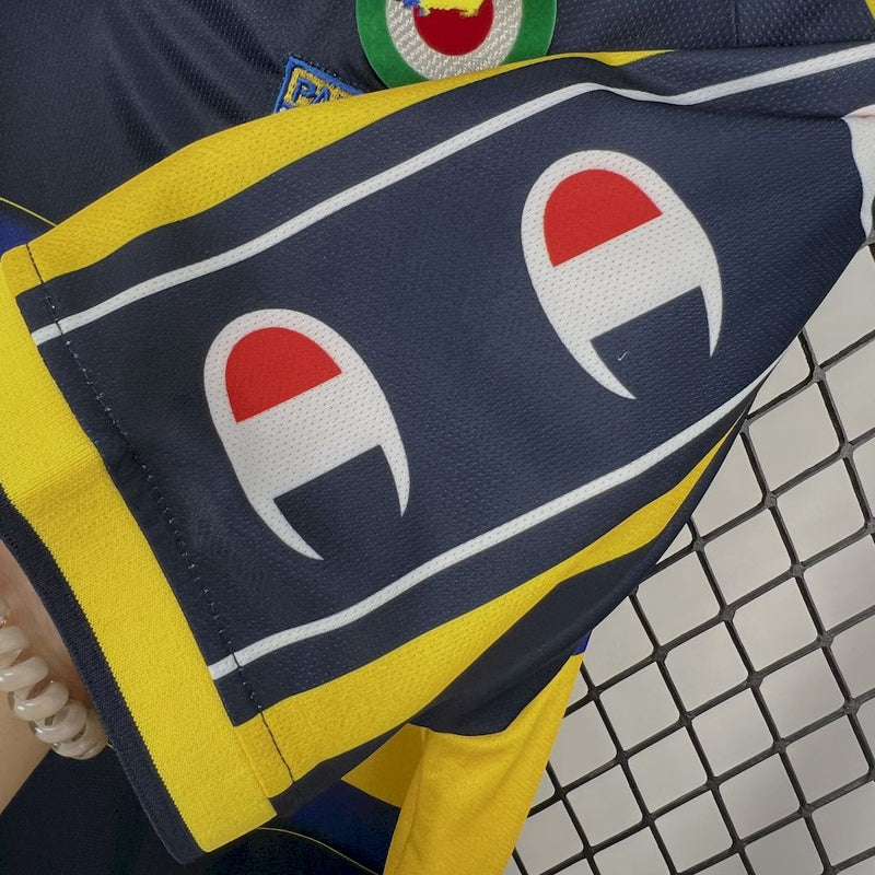 Camiseta Parma Retrô 1999/00 Away Azul e Amarela