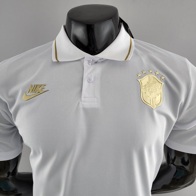Camiseta Polo Brasil Branca - Masculina