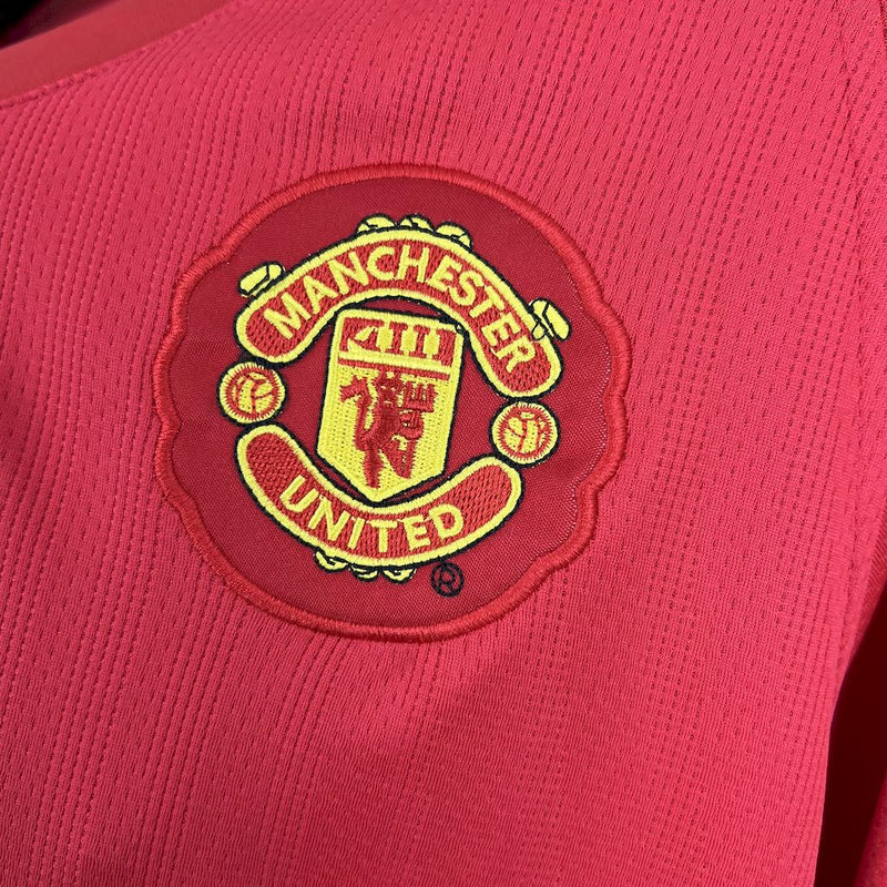 Camiseta do Manchester United Manga Longa Retrô 2007/08 Home UCL
