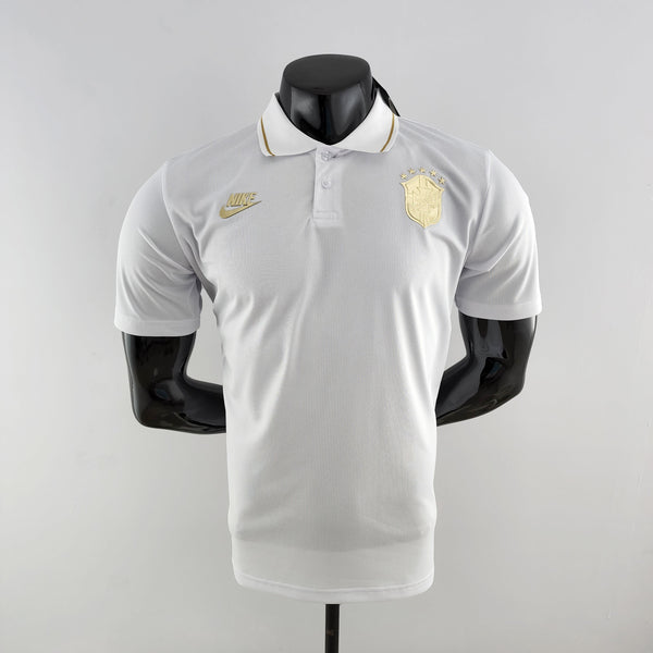 Camiseta Polo Brasil Branca - Masculina