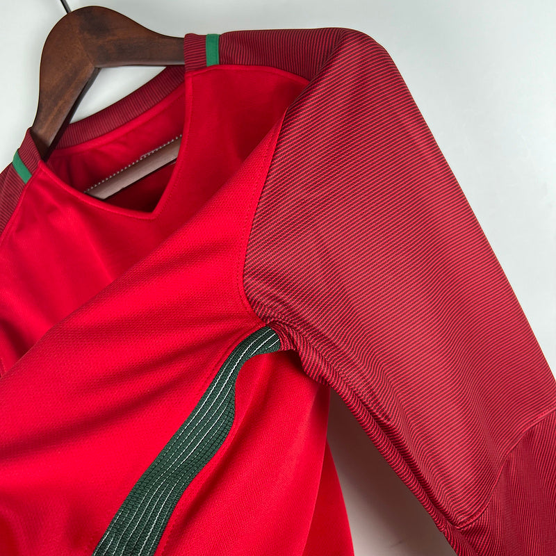Camiseta Portugal Retrô 2016 Manga Longa Vermelho