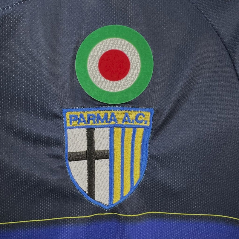 Camiseta Parma Retrô 1999/00 Away Azul e Amarela