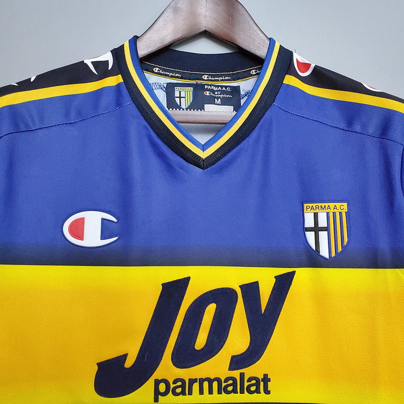 Camiseta Parma Retrô 2001/2002 Azul e Amarela - Champion